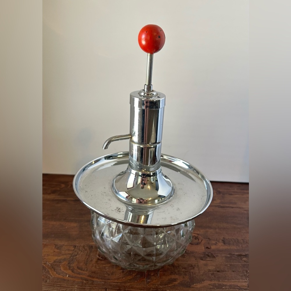 Park Sherman Mid Century Modern Glass Liquor Shot Dispenser Pump Springfield Ill